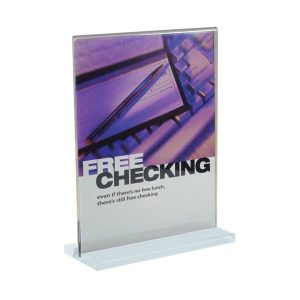 Acrylic Desk Sign Holders in Transparent - Image 2