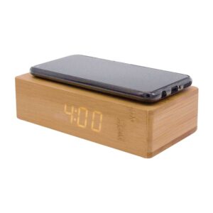 Bamboo Wireless Charger with Clock - Image 2