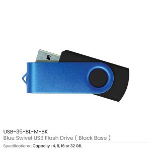 Matt Blue Swivel USB Flash Drives - Image 15