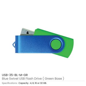 Matt Blue Swivel USB Flash Drives - Image 14