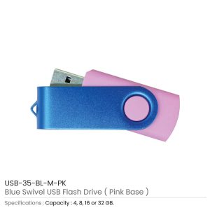 Matt Blue Swivel USB Flash Drives - Image 9