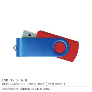 Matt Blue Swivel USB Flash Drives - Image 7