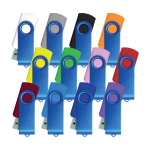 Matt Blue Swivel USB Flash Drives - Image 1