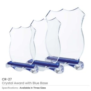 Crystal Awards with Blue Base and Box - Image 3