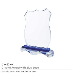 Crystal Awards with Blue Base and Box - Image 6