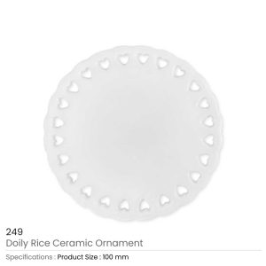 Doily Rice Heart Design Ceramic Ornaments - Image 3