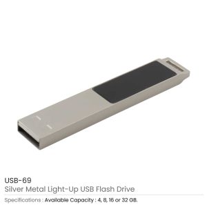 Light-Up Silver Metal 16GB USB - Image 3