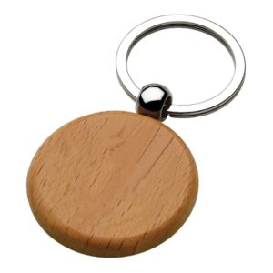 Round Wooden Keychains - Image 1