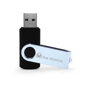 Shiny Silver Swivel USB Flash Drives - Image 2