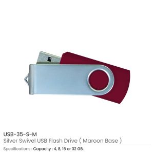 Silver Swivel USB Flash Drives - Image 14