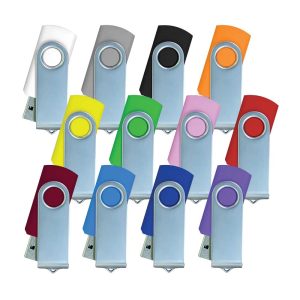 Silver Swivel USB Flash Drives - Image 1