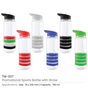 Water Bottle with Straw - Image 10