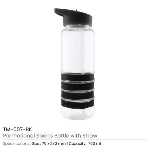 Water Bottle with Straw - Image 6