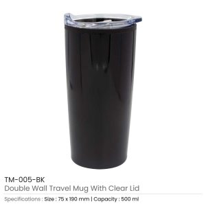 Double-Wall Travel Mugs with Clear Lid - Image 8