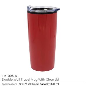 Double-Wall Travel Mugs with Clear Lid - Image 6