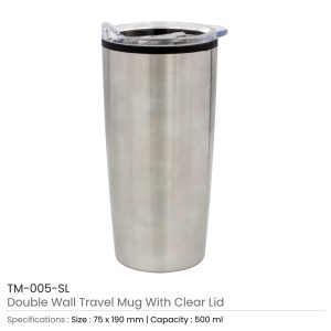 Double-Wall Travel Mugs with Clear Lid - Image 5