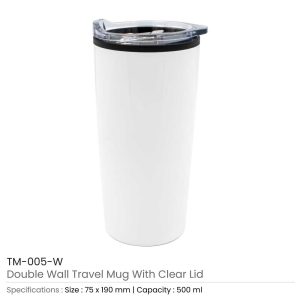 Double-Wall Travel Mugs with Clear Lid - Image 4