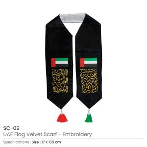 UAE Flag Velvet Scarfs - Image 3