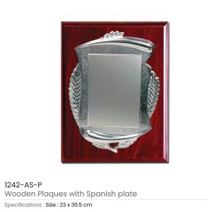 Wooden Plaques with Spanish Plate - Image 3