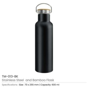 Stainless Steel Bamboo Flask - Image 2