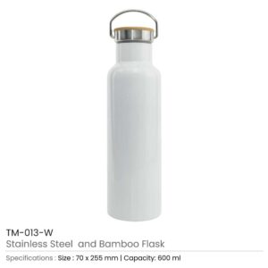 Stainless Steel Bamboo Flask - Image 4