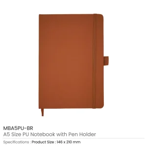 PU Notebook with Pen Holder - Image 6