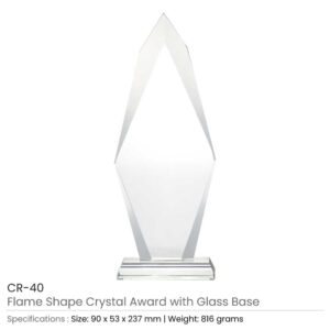 Flame Shaped Crystal Awards - Image 3