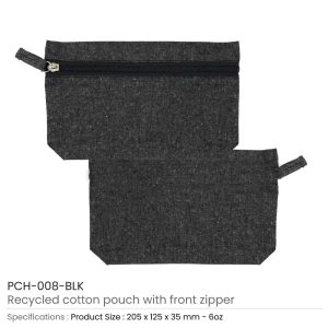 Cotton Pouch with front Zipper - Image 5