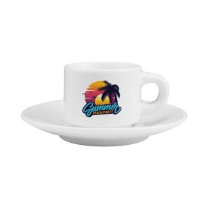 White Cup and Saucer 77ml - Image 2