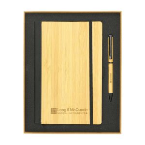 Bamboo Journal Set with A5 Size Notebook and Pen - Image 2