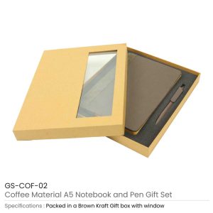 Coffee Journal Set with A5 Size Notebook and Pen - Image 3