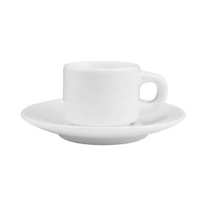 White Cup and Saucer 77ml - Image 1