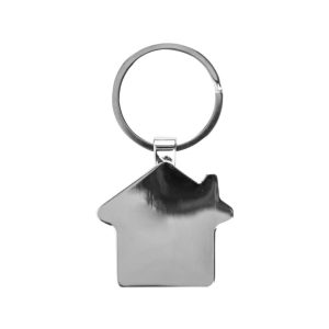 Bamboo & Metal Keychain House Shaped - Image 5