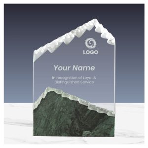 Mountain Shape Crystal & Marble Award - Image 2