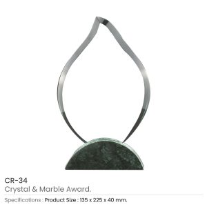 Flame Shaped Crystal & Marble Awards - Image 3