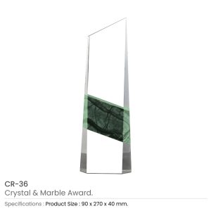 Vertical Crystal & Marble Awards in Box - Image 3