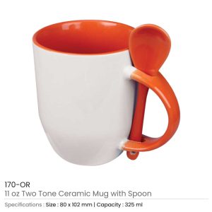 Ceramic Mugs with Spoon - Image 11