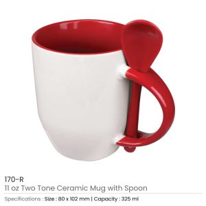 Ceramic Mugs with Spoon - Image 9