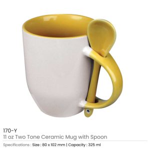 Ceramic Mugs with Spoon - Image 8