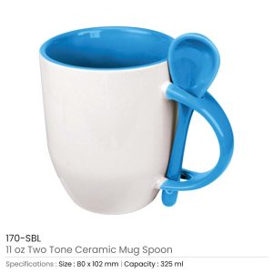 Ceramic Mugs with Spoon - Image 3