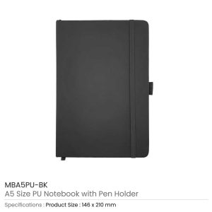 PU Notebook with Pen Holder - Image 19