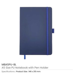 PU Notebook with Pen Holder - Image 18