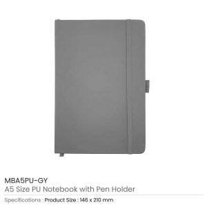 PU Notebook with Pen Holder - Image 16