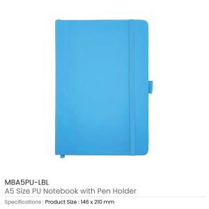 PU Notebook with Pen Holder - Image 15