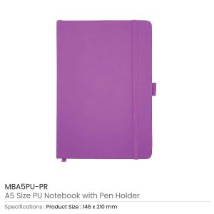 PU Notebook with Pen Holder - Image 11