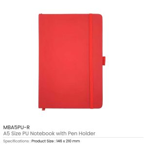 PU Notebook with Pen Holder - Image 10