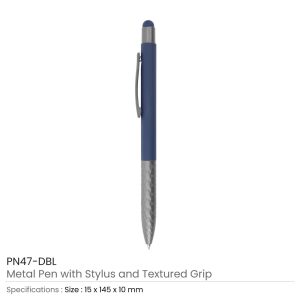 Stylus Metal Pens with Textured Grip - Image 4