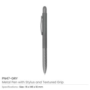 Stylus Metal Pens with Textured Grip - Image 7