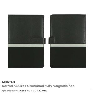 Dorniel A5 Size PU Notebooks with Magnetic Flap - Image 3