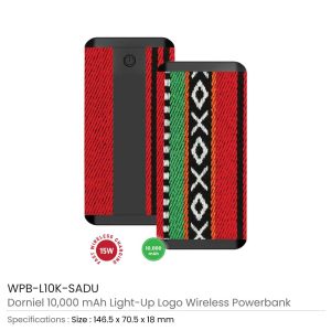 Dorniel Wireless Powerbank 10000 mAh with Light-up Logo - Image 4